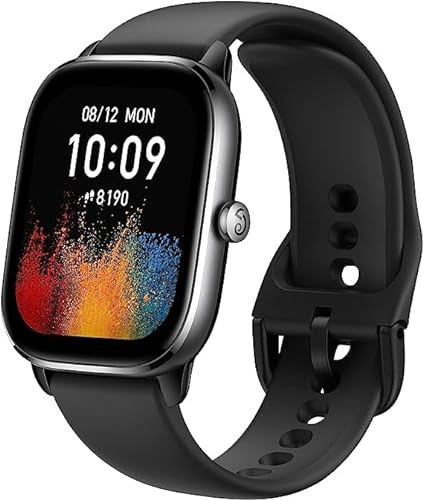 New Amazfit GTS 4 Mini Smartwatch With Alexa Built-in 24H Heart Rate 120 Sports Modes Smart Watch Zepp App (Black)