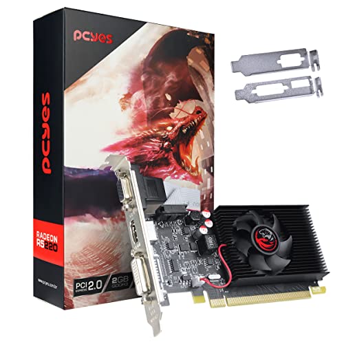 PLACA DE VIDEO AMD RADEON R5 220 2GB DDR3 64BITS LOW PROFILE - PCYES - PVR52202GBR364 – PCYES